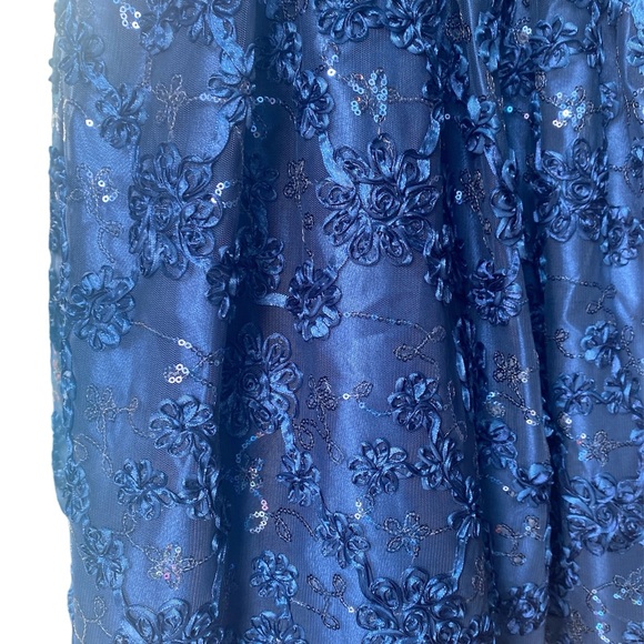 NWT Girls sz 16 AMERICAN PRINCESS DRESS SEQUIN SOUTACHE SAPPHIRE tie back - Picture 12 of 16